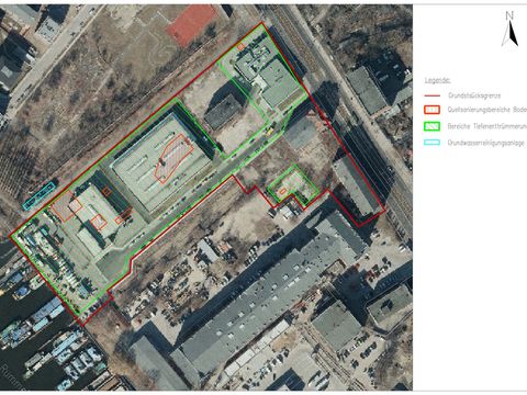 Bereiche der Bodensanierung und Tiefenenttrümmerung (Bild: Planungsgemeinschaft IBL-IGK auf Luftbild SenStadtUm)