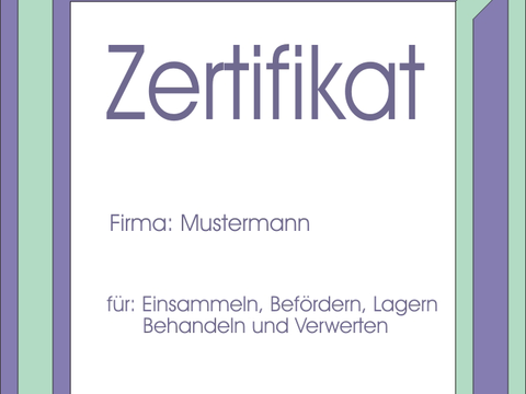 Musterurkunde Zertifikat Entsorgungsfachbetrieb