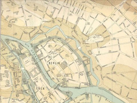 Ausschnitt aus der Geologischen Karte der Stadt Berlin (1879)