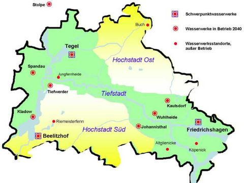 Wasserwerksstandorte; Bild aus "Wasserversorgungskonzept 2040", S. 51