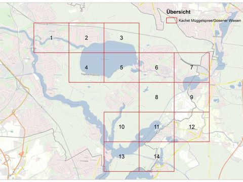 Übersichtsplan der einzelnen Blätter - Müggelspree und Gosener Wiesen (Bild: Geoportal Berlin)