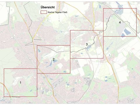 Übersichtsplan der einzelnen Blätter - Tegeler Fließ (Bild: Geoportal Berlin)
