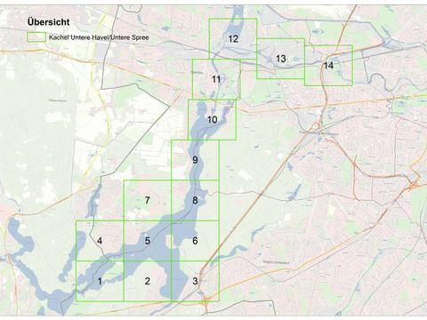 Übersichtsplan der einzelnen Blätter - Untere Havel/Untere Spree (Bild: Geoportal Berlin)