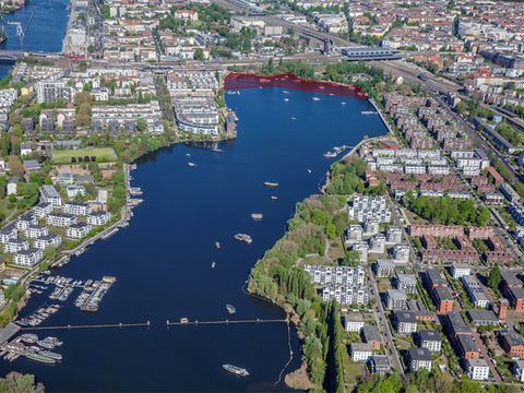 Rummelsburger See mit Projektgebiet, Mai 2019