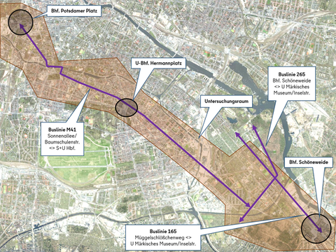 Straßenbahnverlängerung von Schöneweide zum Potsdamer Platz