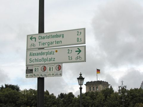 Beschilderung der Fahrradrouten