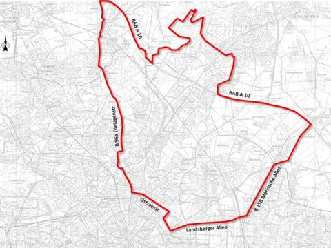 Untersuchungsraum Straßennetz Nord-Ost-Raum