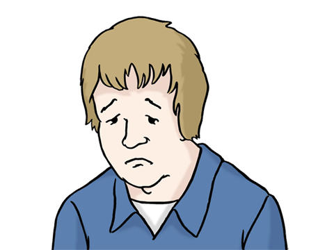 Ein depressiv wirkender Mann