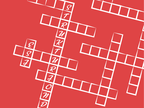 Buchstabenpuzzle mit der Schrift Strukturfond