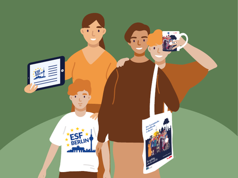 Illustration einiger Figuren mit Give-Aways