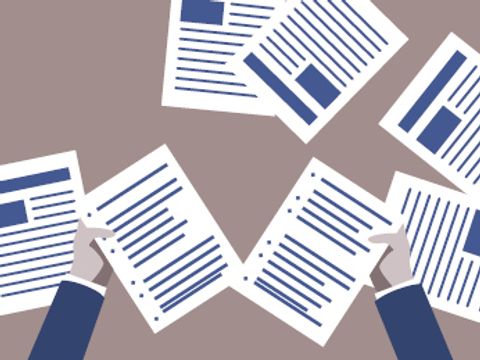 Illustration zeigt Unterlagen