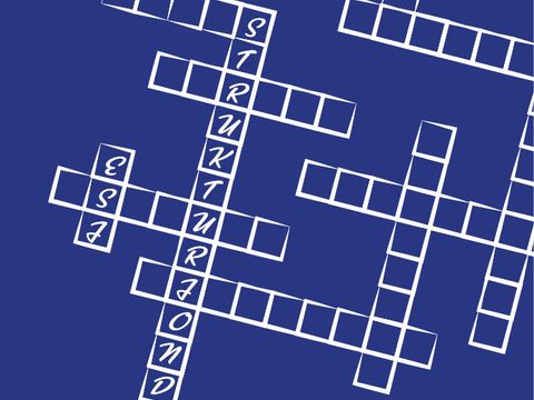 Buchstabenpuzzle mit der Schrift Strukturfond