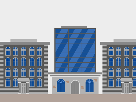 nebeneinander gereihte Gebäude