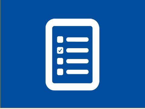 Icon Wahlbrief auf blauem Hintergrund
