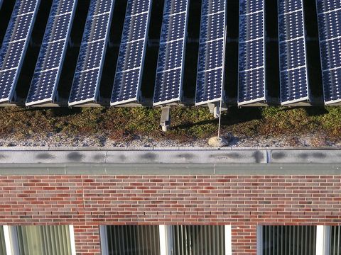 Solarpanele auf einem Dach