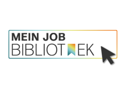 Grafik mit Cursor, der auf den Schriftzug "Mein Job Bibliothek" klickt