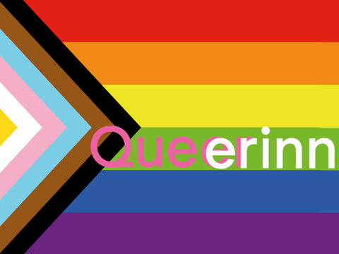 Progressive Pride Flag mit Veranstaltungstitel