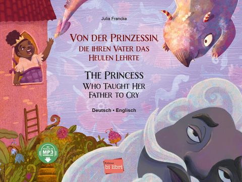 Prinzessin singt lauthals aus ihrem Fenster während ein alter Mann im Vordergrund traurig schaut