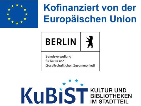 Logos Europäische Union, KuBiST, Senatsverwaltung für Kultur und Ges. Zusammenhalt