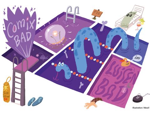 Comixbad in der Bibliothek am Luisenbad