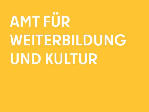 Grafik einfarbig mit Schrift: Amt für Weiterbildung und Kultur