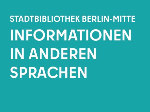 Grafik einfarbig mit Schrift: Informationen in anderen Sprachen