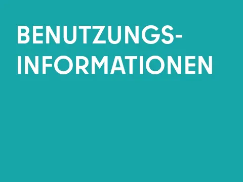 Grafik einfarbig mit Schrift: Benutzungsinformationen