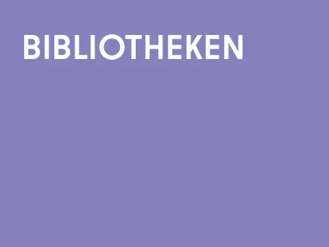 Grafik einarbig mit Schrift: Bibliotheken