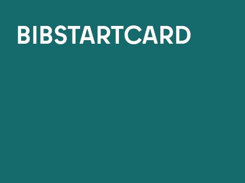 Grafik einfarbig mit Schrift: Bibstartcard