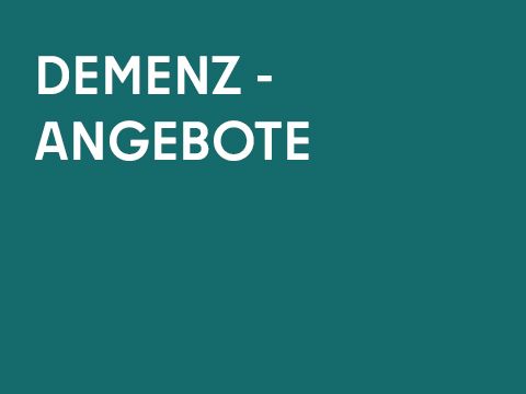 Grafik einfarbig mit Schrift: Demenz-Angebote