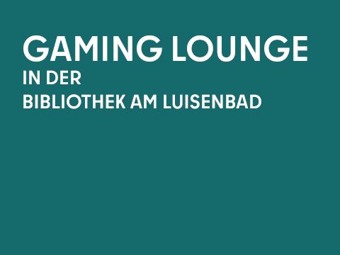 Grafik einfarbig mit Schrift: Gaming Lounge