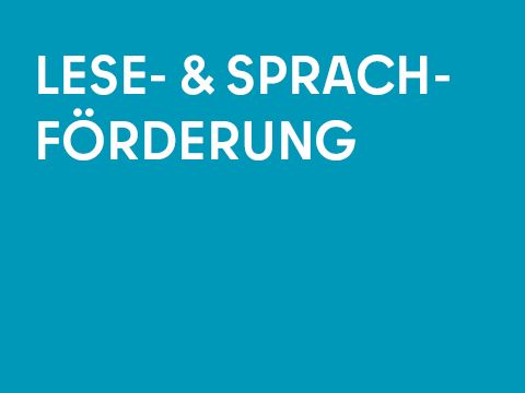 Grafik einarbig mit Schrift: Lese- und Sprachförderung