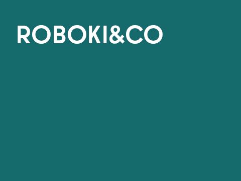 Grafik einarbig mit Schrift: Roboki