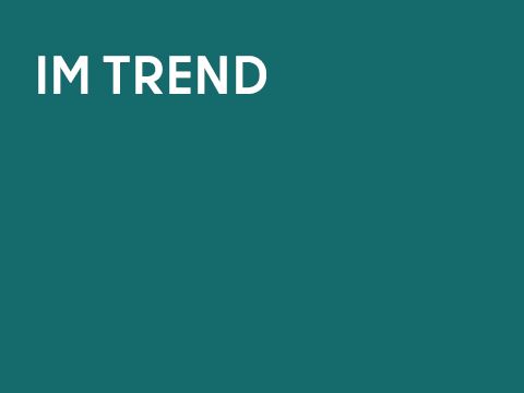 Grafik einfarbig mit Schrift: Im Trend