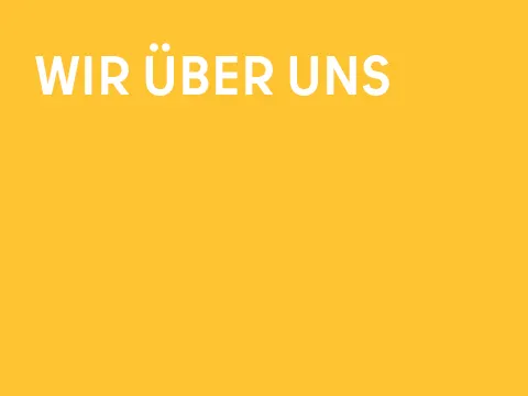 Grafik einarbig mit Schrift: Wir über uns