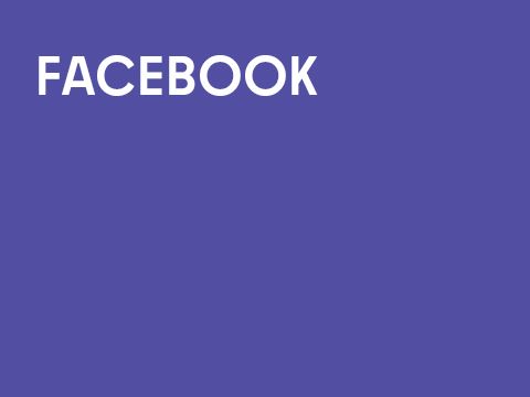 Facebook Schrift auf einfarbigen Untergrund