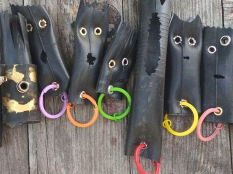 Schlüsselanhänger aus Fahrradschläuchen