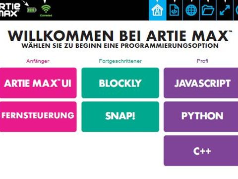 Artie Max Programmieroberfläche