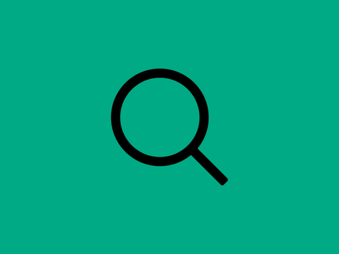 Mittelgrüne Kachel mit dem Symbol Lupe