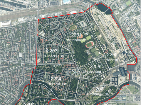 Karte von Moabit Ost