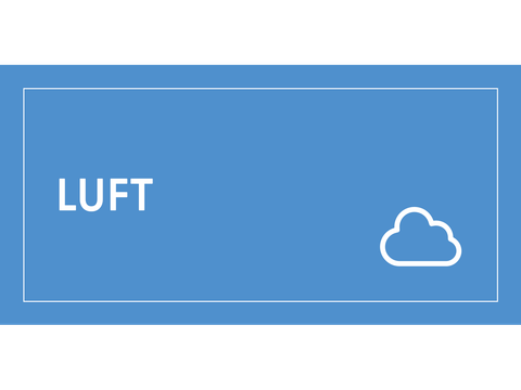 Das Wort "Luft" und rechts daneben das Symbol einer Wolke