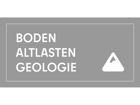 Die Begriffe "Boden", "Altlasten", "Geologie" und rechts daneben ein Symbol eines Berges