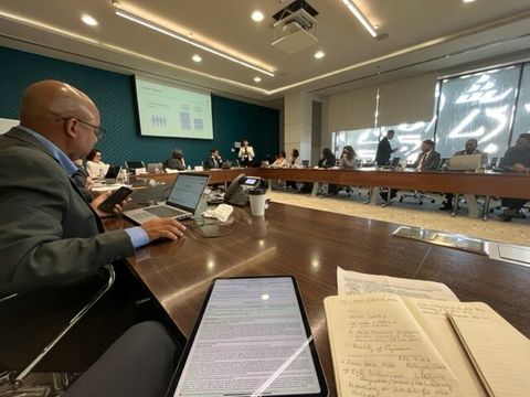 Blick in ein Konferenzraum bei der Konferenz der Dachorganisation IIAS (International Institut of Adminstrative Sciences) in Doha, Qatar