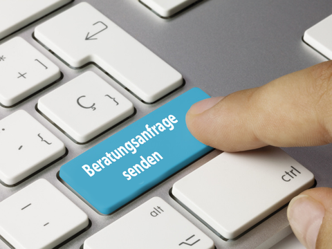 Tastatur mit Text auf der Entertaste