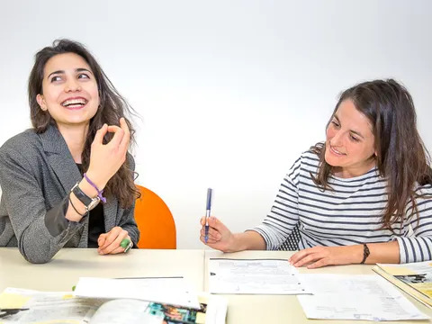 Teilnehmer*innen im Deutschkurs