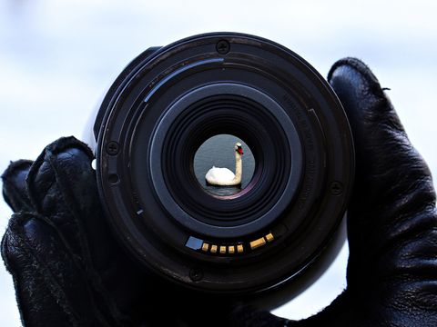 Hand mit Objektiv