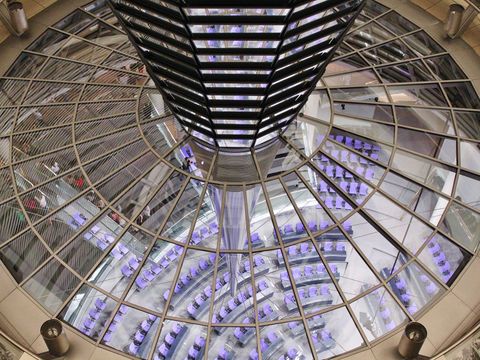 Blick von oben in den Bundestag