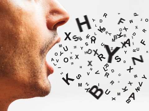 Sprechblase mit Buchstaben