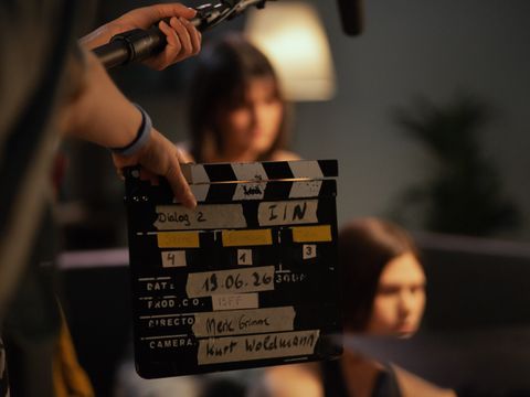 Set-Aufnahme iSFF/vhs Mitte mit Set-Klappe