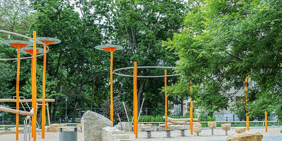 Der neue Spielplatz Halemweg im Juni 2021.